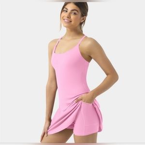 HALARA - NWT Everyday Cloudful Backless 2-in-1 Flare Workout Dress-Wannabe Large